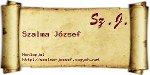 Szalma József névjegykártya
